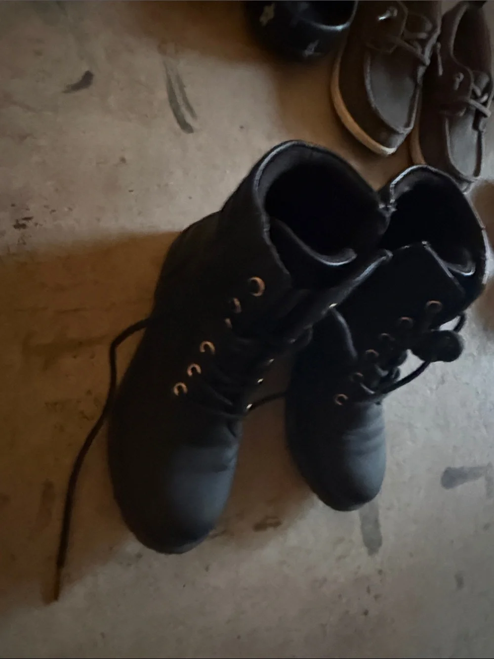 The Children's Place Black Lace-Up Kids Combat Boots